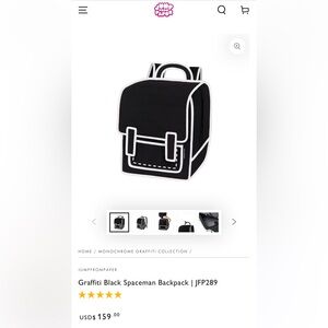 Graffiti Black Spaceman Backpack New in Package with tags